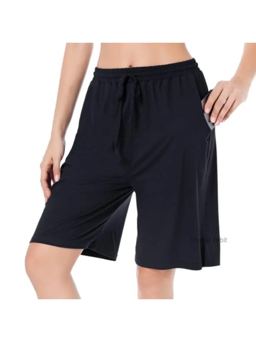 Women's Bermuda Shorts Long Athletic Lounge Yoga Shorts with Pockets